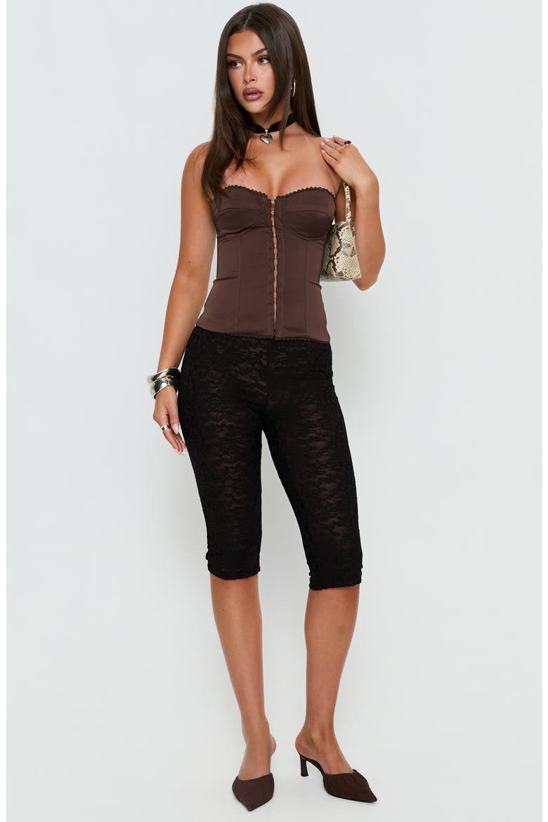 Jazzy Bustier Strapless Corset Top, Alternate, color, CHOCOLATE