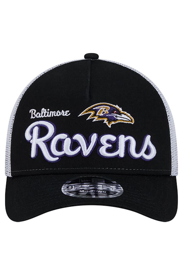 Men's New Era  Black Baltimore Ravens Side Lines 9FORTY Adjustable Hat, Alternate, color, Black