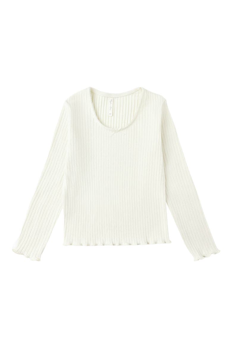 Kids' Ribbed Long Sleeve T-Shirt, Main, color, IVORY