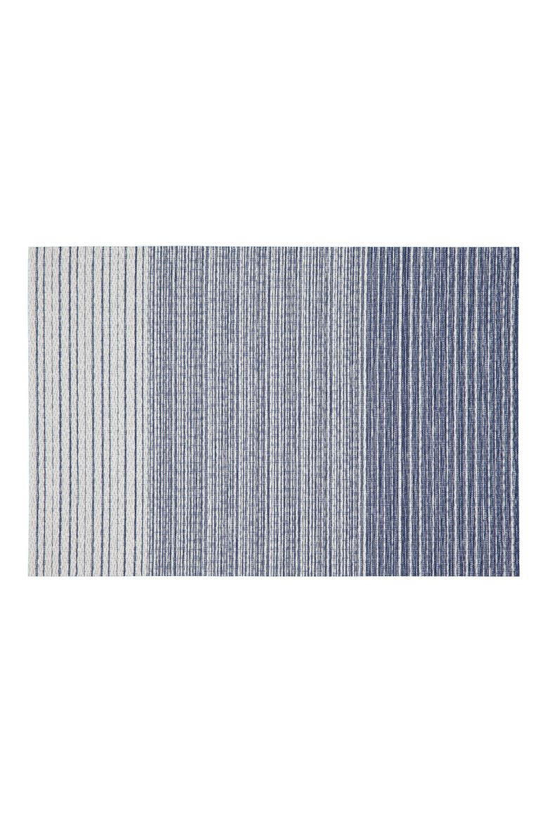 Set of 6 Vinyl Placemats, Main, color, OMBRE SIDE STRIPE BLUE
