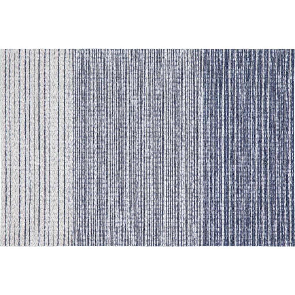 Dainty Home Set Of 6 Vinyl Placemats In Ombre Side Stripe Blue