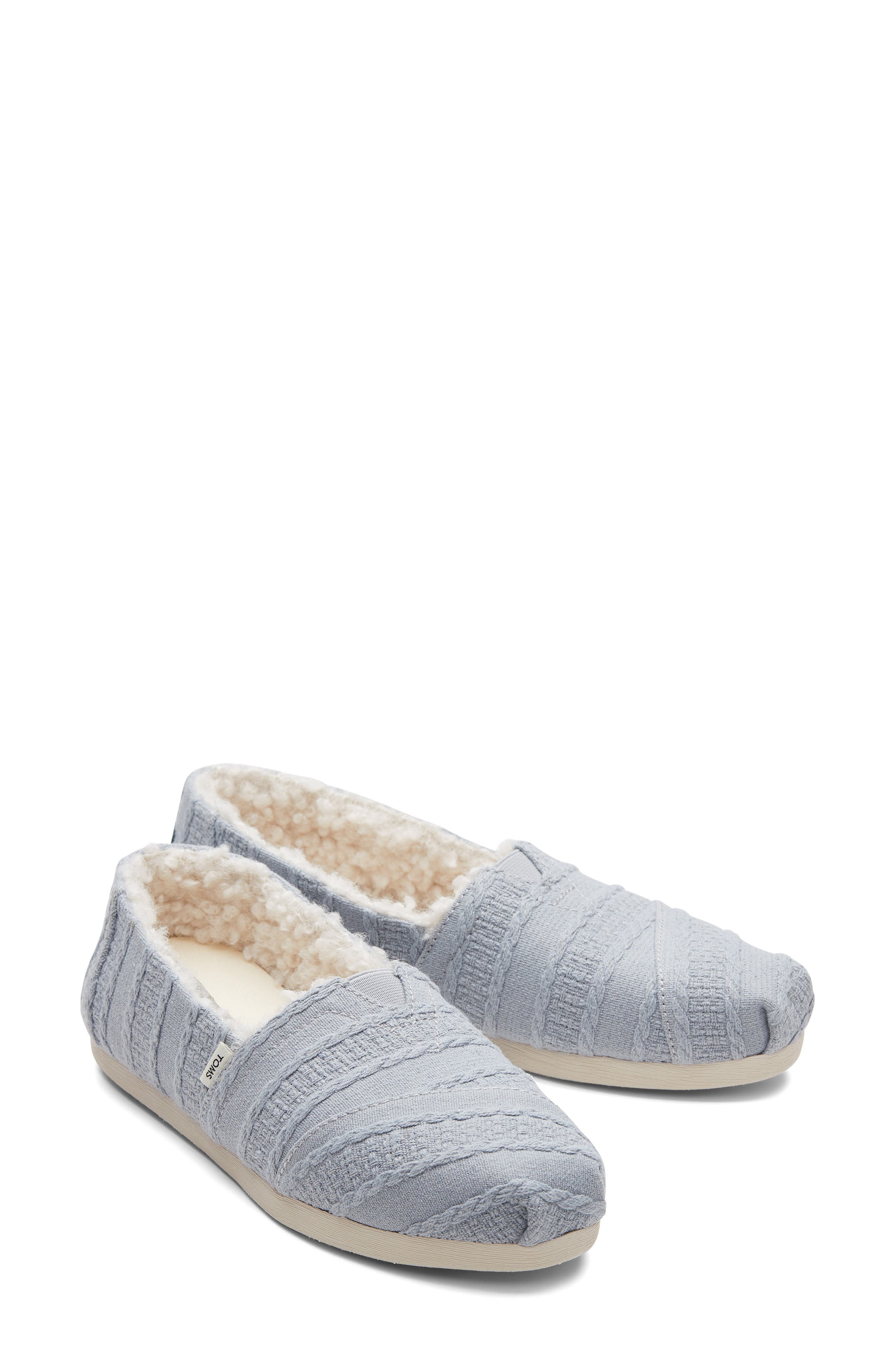 TOMS Faux Shearling Alpargata Slip-On, Main, color, 