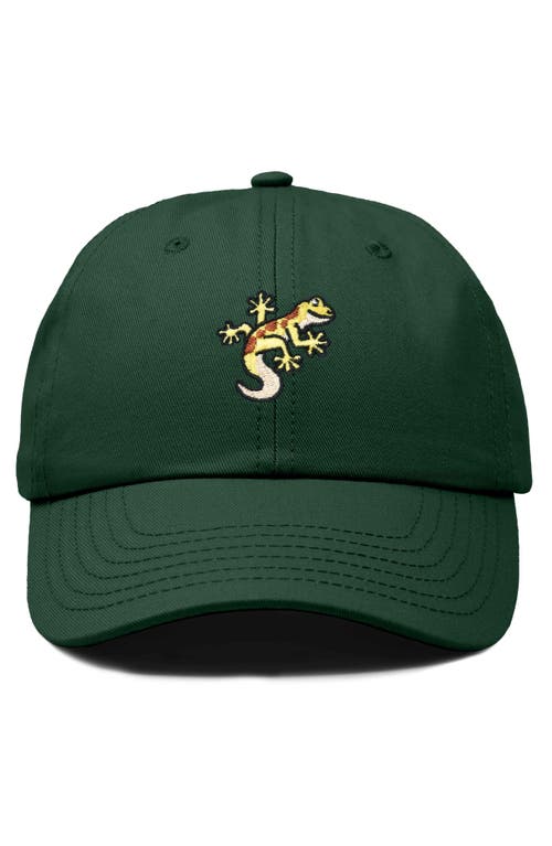 Dalix Gecko Embroidered Casual Cap In Dark Green