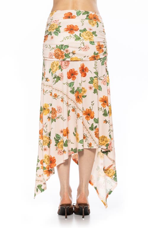 Shop Alexia Admor Kennedy Ruched Slit Maxi Skirt In Vintage Florals