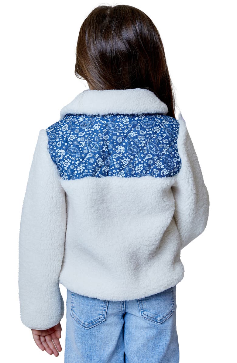Design History Kids' High Pile Fleece Jacket, Alternate, color, Blue/Beige Combo