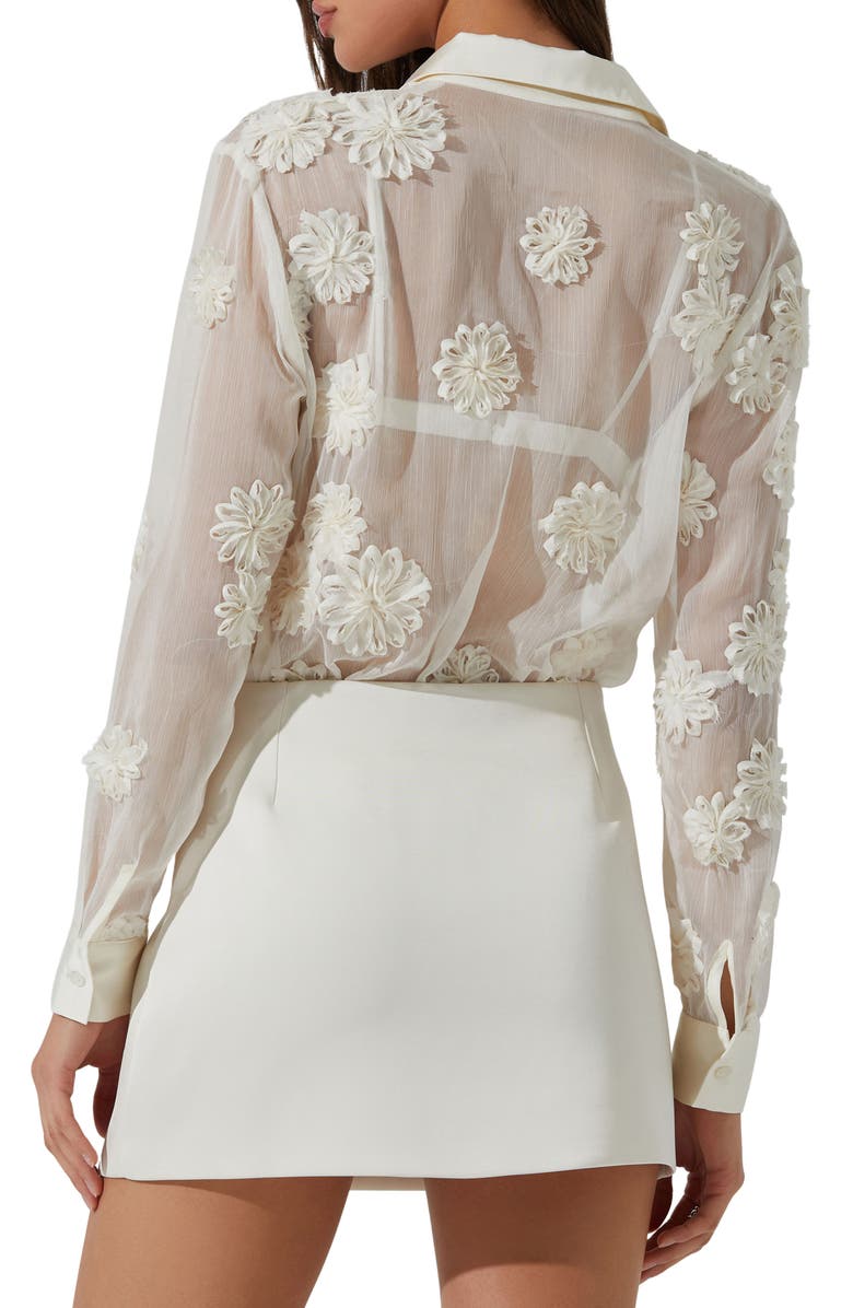 ASTR the Label Ioannis Floral Appliqué Button-Up Shirt, Alternate, color,