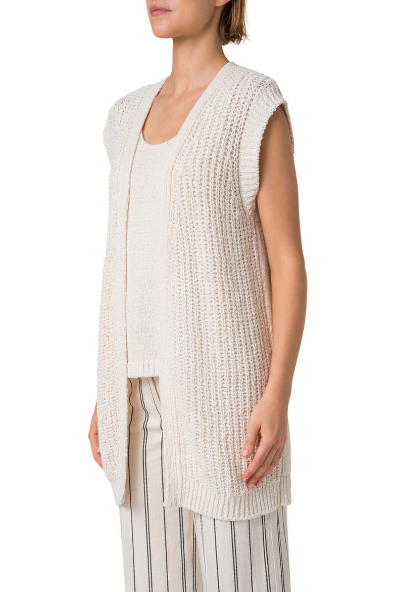 Open Front Sweater Vest, Alternate, color, CASHEW
