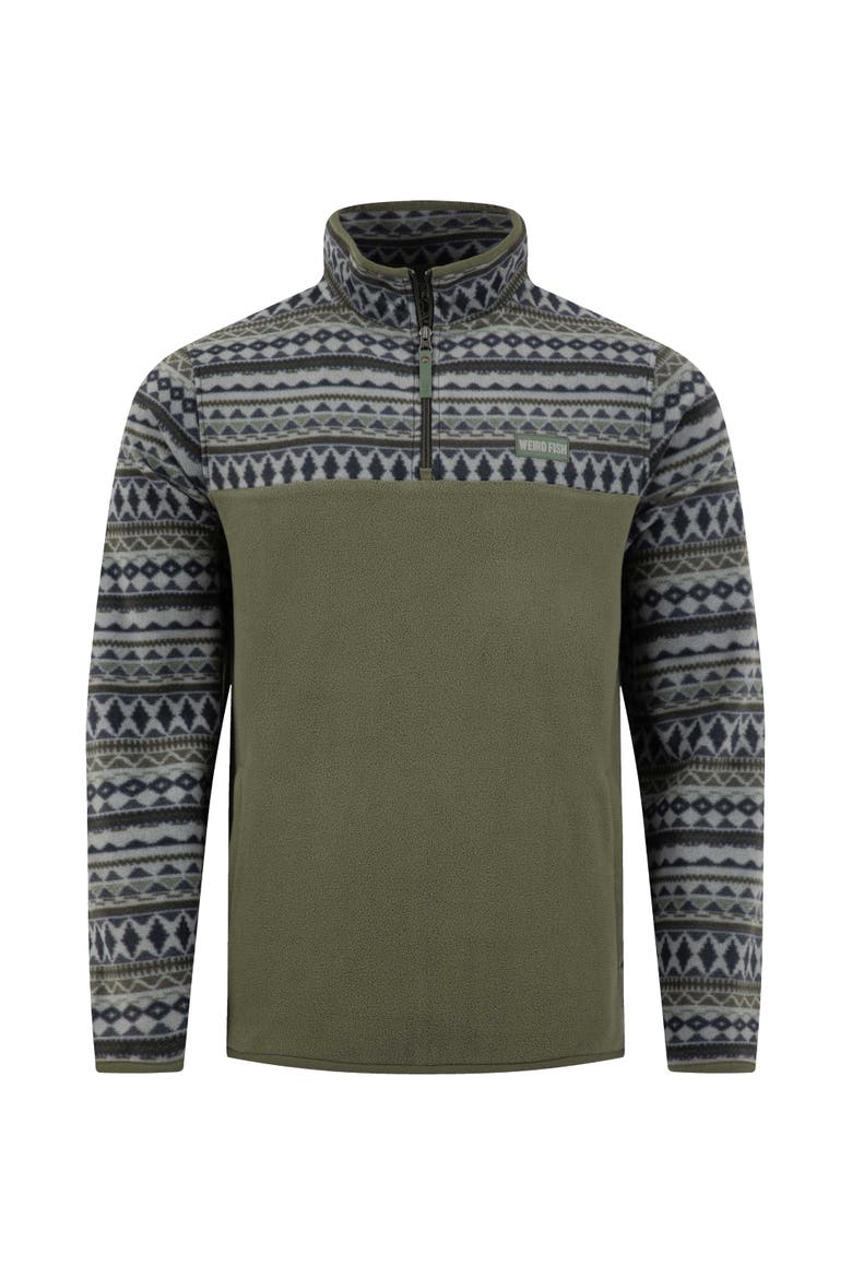 Gilbert 1/4 Zip Printed Microfleece, Alternate, color, Basil