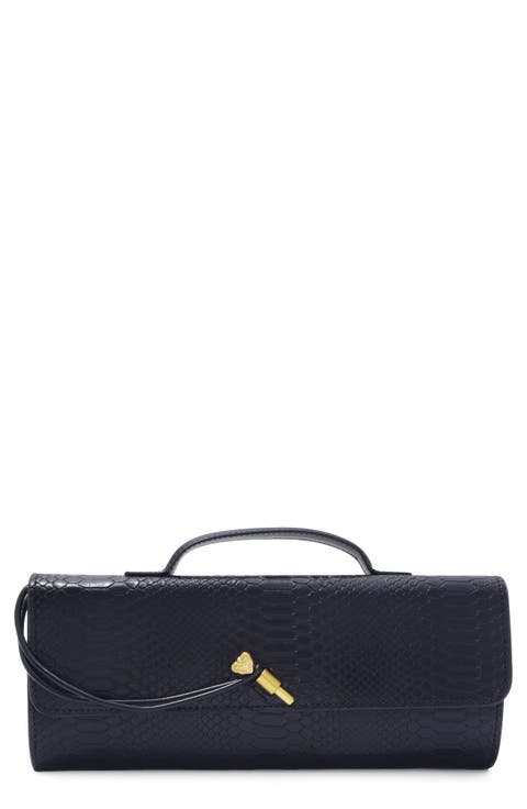 Embossed Faux Leather Envelope Bag