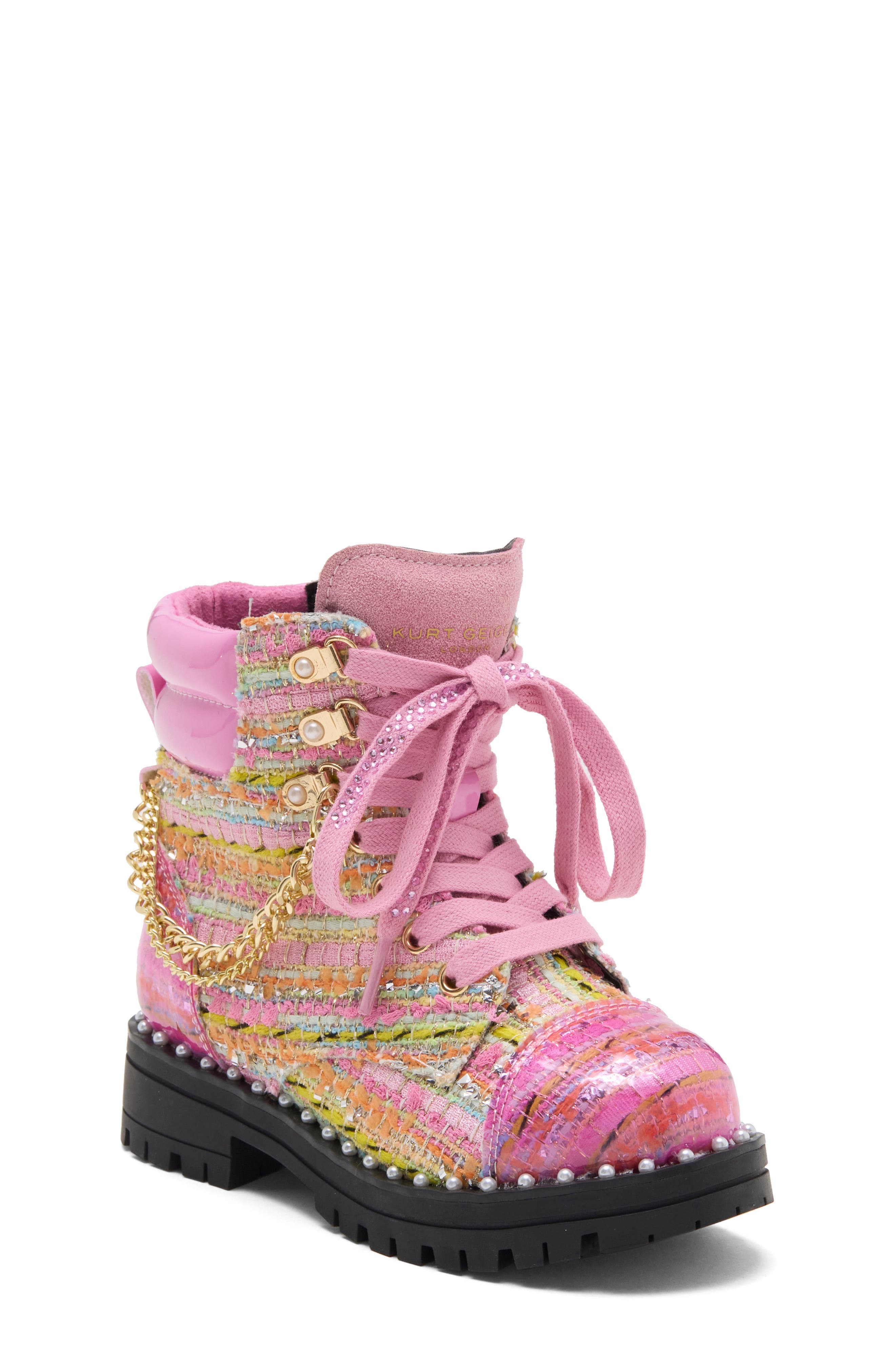 Kids' Mini Chelsea Combat Boot, Main, color, PINK MULTI