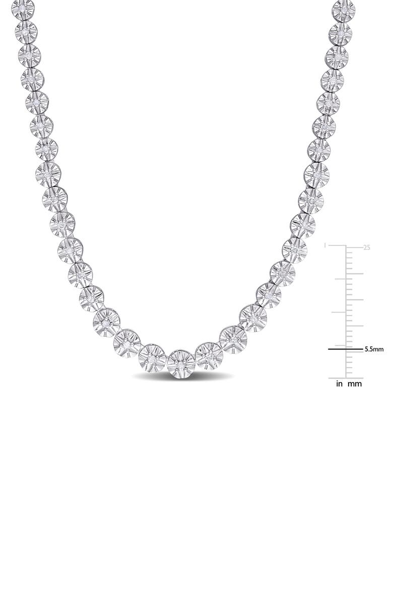 DELMAR Diamond Tennis Necklace - 0.9ct., Alternate, color, White