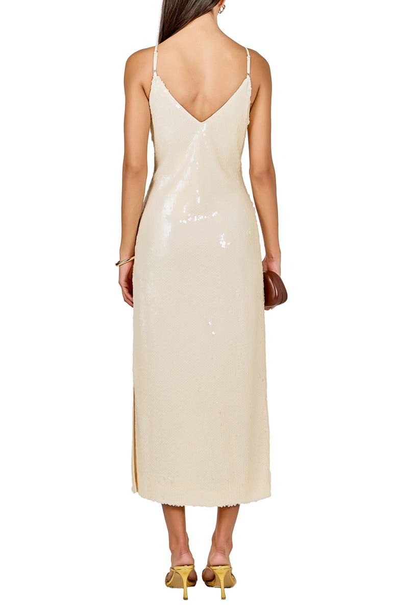 Endless Rose Sequin Slipdress, Alternate, color, Ivory