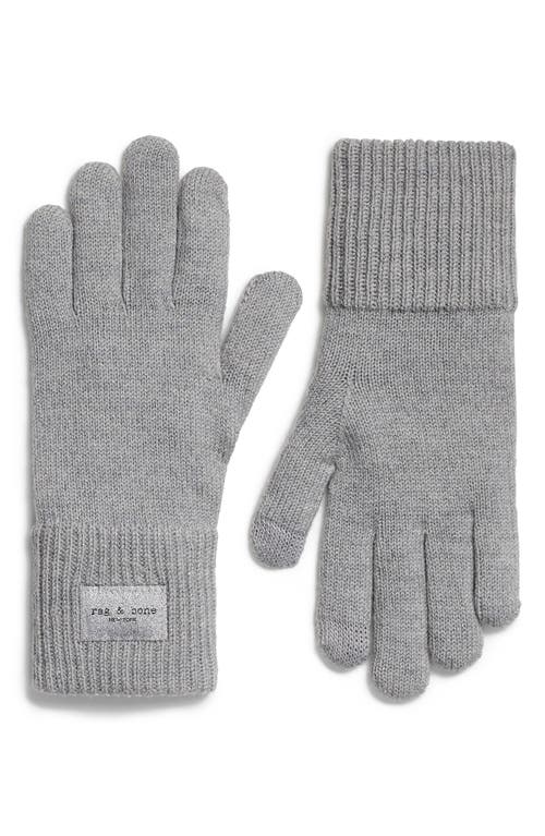 Rag & Bone Blake Metallic Wool Blend Knit Gloves In Gray