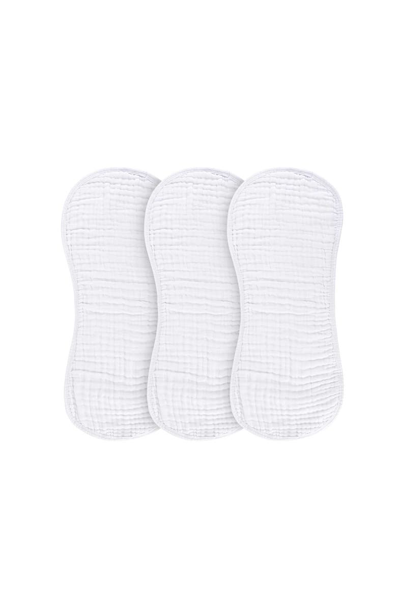 Ely's & Co. Baby Muslin Burp Cloths 3 Pack, Main, color, Solid White