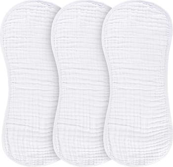 Ely's & Co 3 Pk Muslin Burp Cloths Solid White Ely's & Co 3 Pk Muslin Burp Cloths Solid White