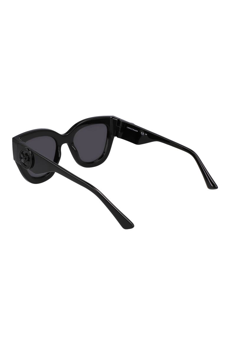 52mm Cat Eye Sunglasses, Alternate, color, BLACK