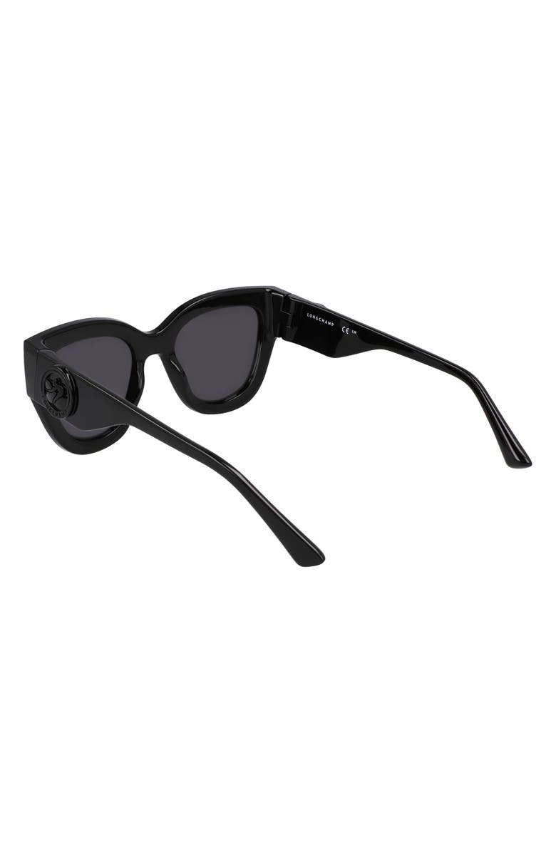 Longchamp 52mm Cat Eye Sunglasses, Alternate, color, Black