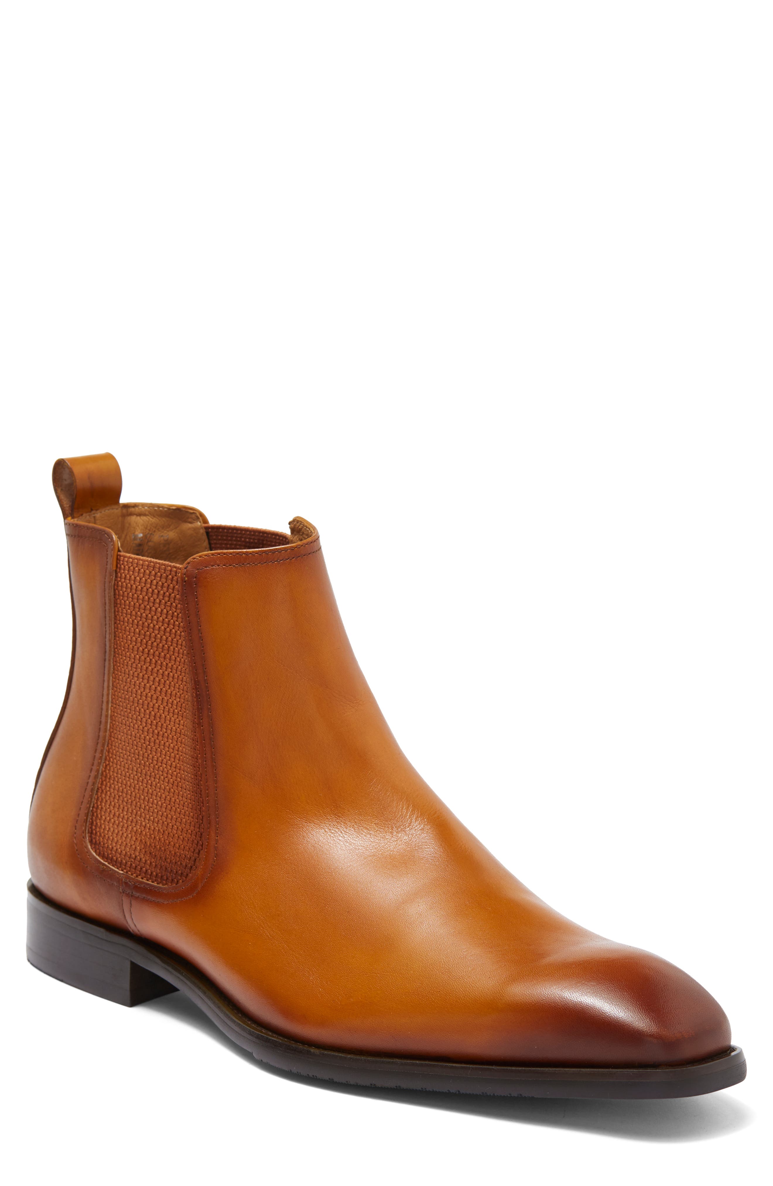Perseus Plain Toe Chelsea Boot, Main, color, COGNAC
