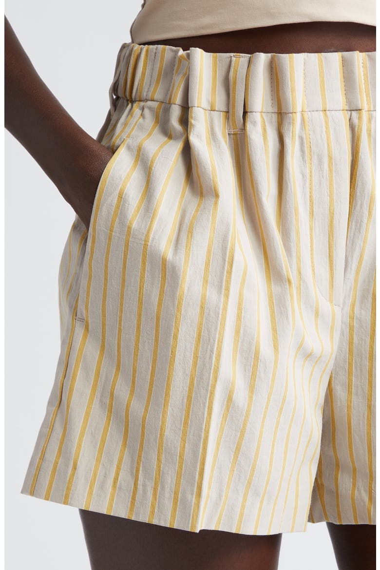 Stripe Cotton Blend Bermuda Shorts, Alternate, color, C003 BEIGE/ YELLOW