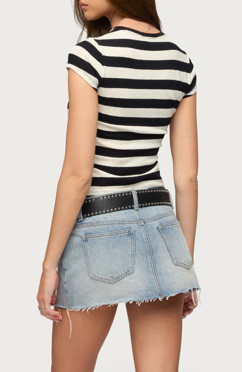 EDIKTED Annabeth Stripe Crop T-Shirt, Alternate, color,