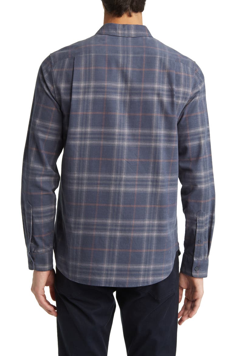 Plaid Corduroy Button-Up Shirt, Alternate, color, IRIS BLUE/ CHALK PINK