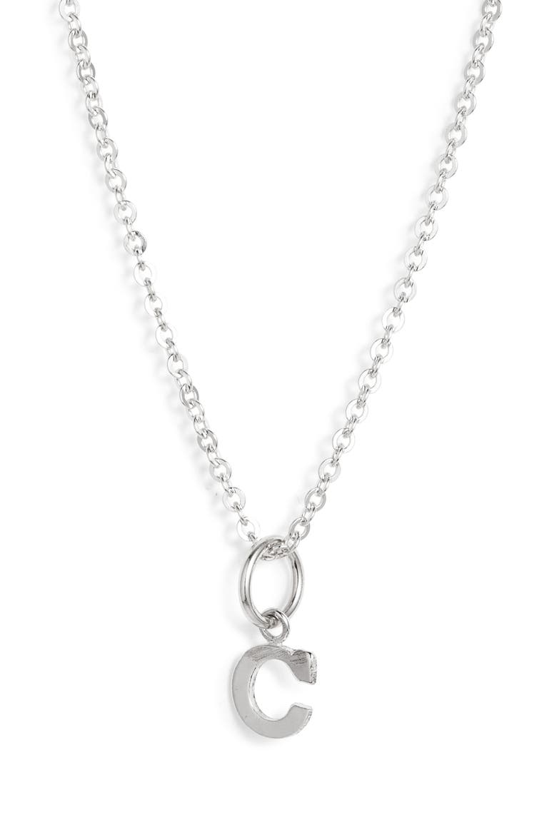 Initial Pendant Necklace, Main, color, STERLING SILVER - C