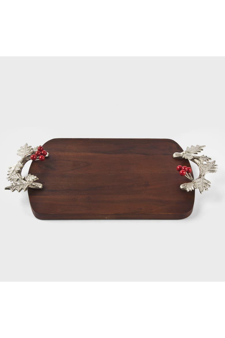 Silver Holly Platter, Main, color, Silver