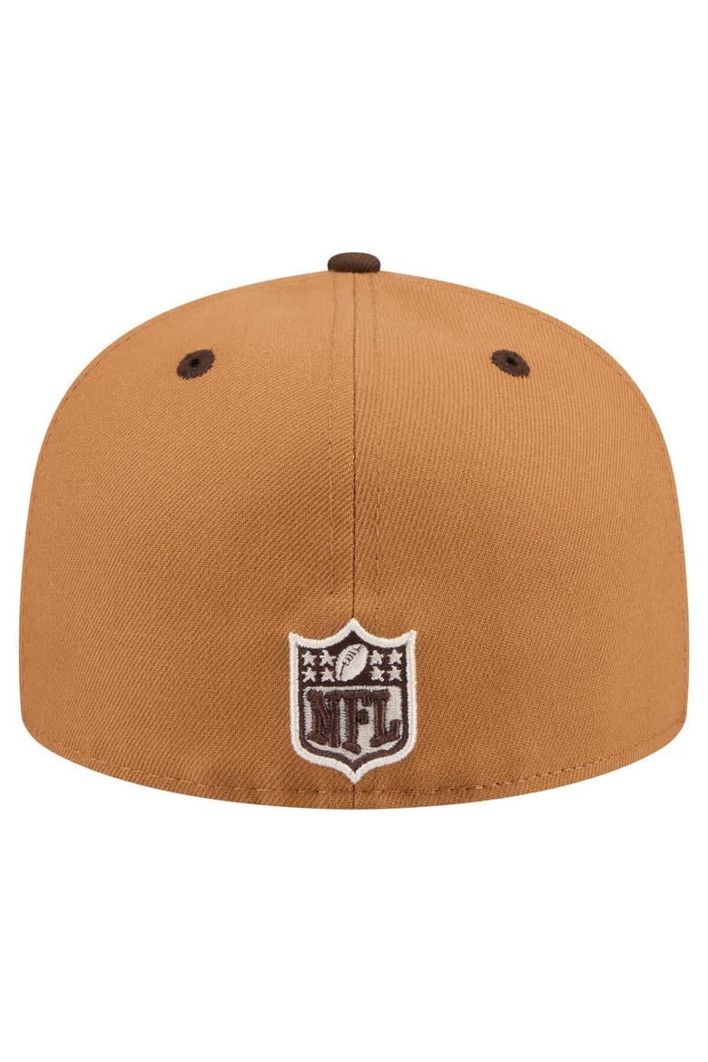 Men's New Era  Light Brown/Dark Brown Minnesota Vikings Two-Tone Walnut 59FIFTY Fitted Hat, Alternate, color, Light Brown