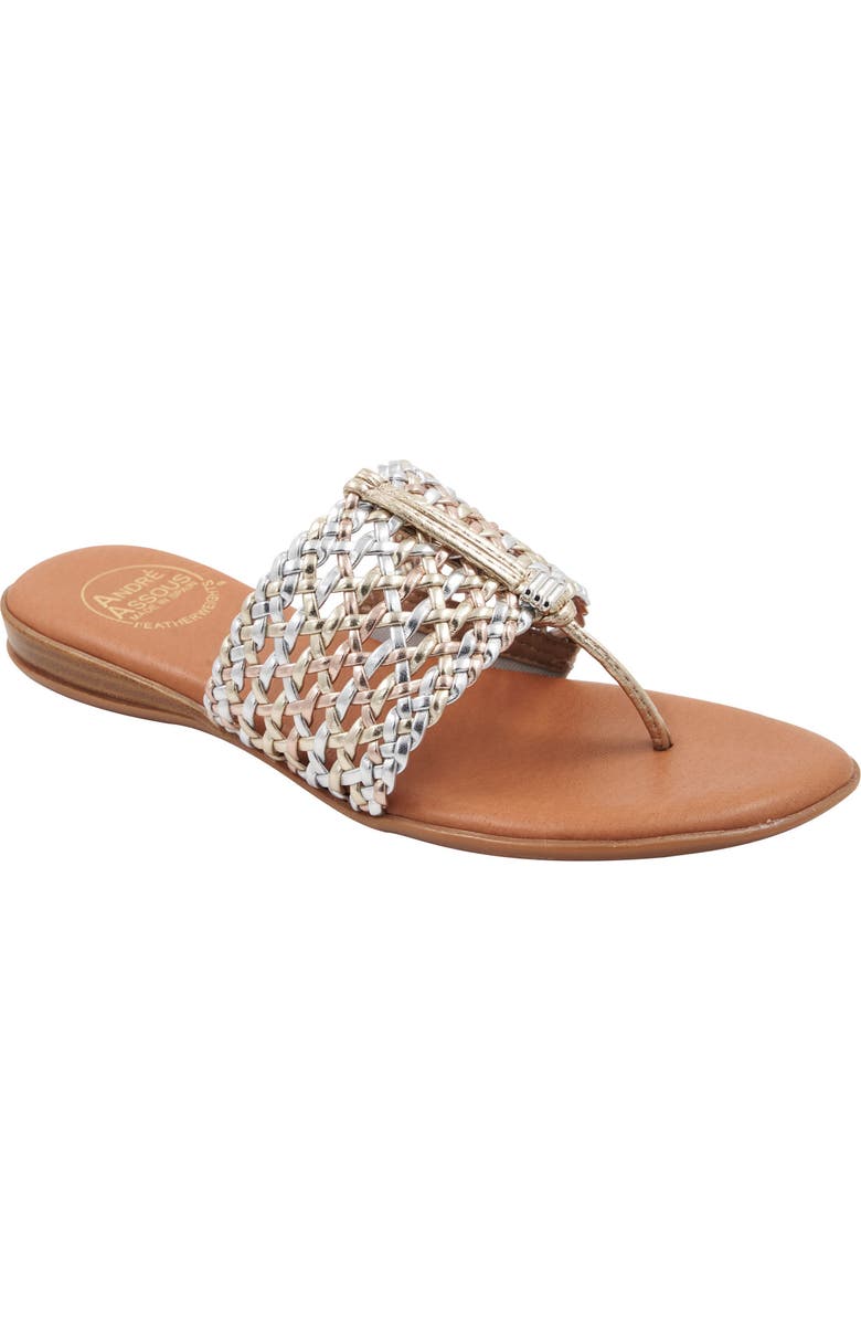 André Assous Nice Woven Sandal, Main, color, Metallic Multi