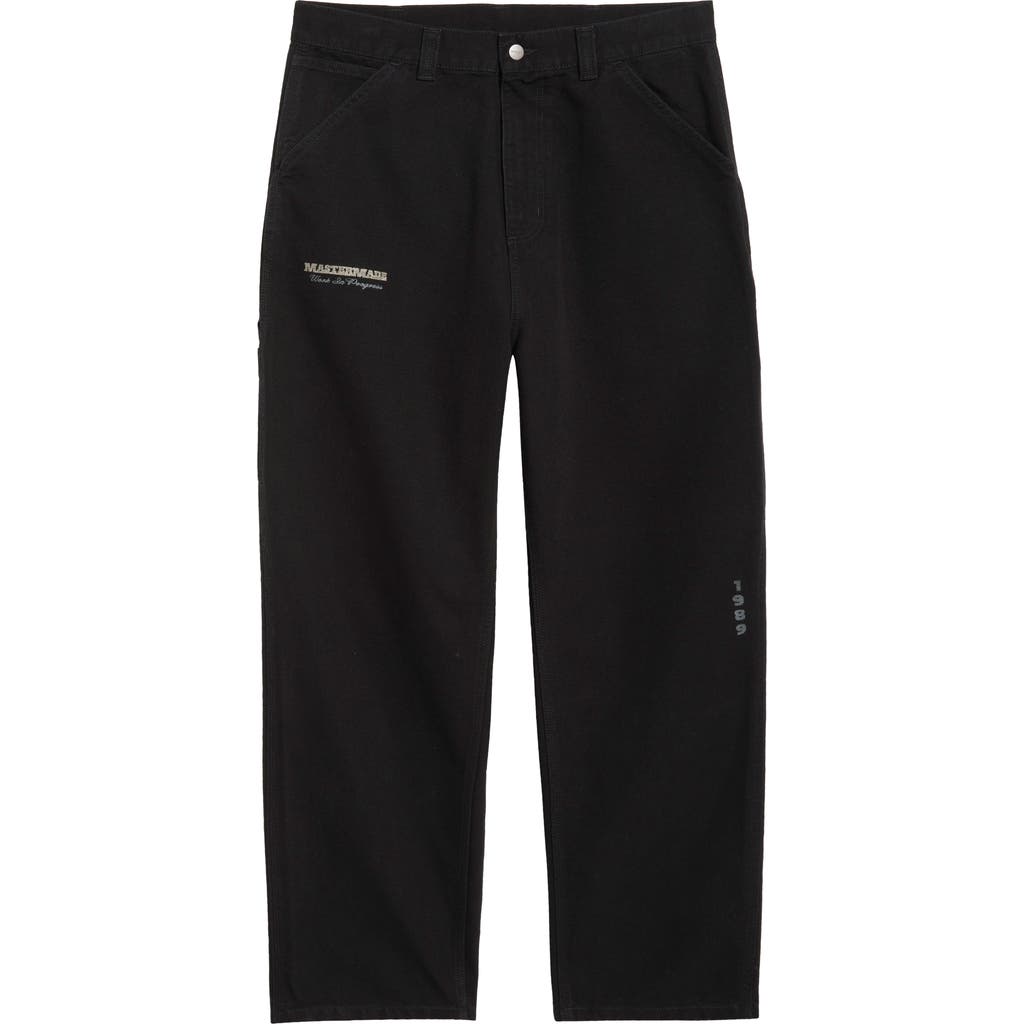 Carhartt Black Canvas Og Single Knee Graphic Trousers In Black