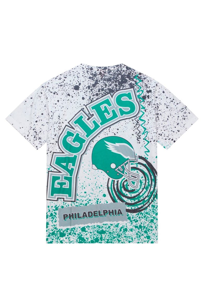 Men's Mitchell & Ness White Philadelphia Eagles Team Burst Sublimated T-Shirt, Alternate, color, White