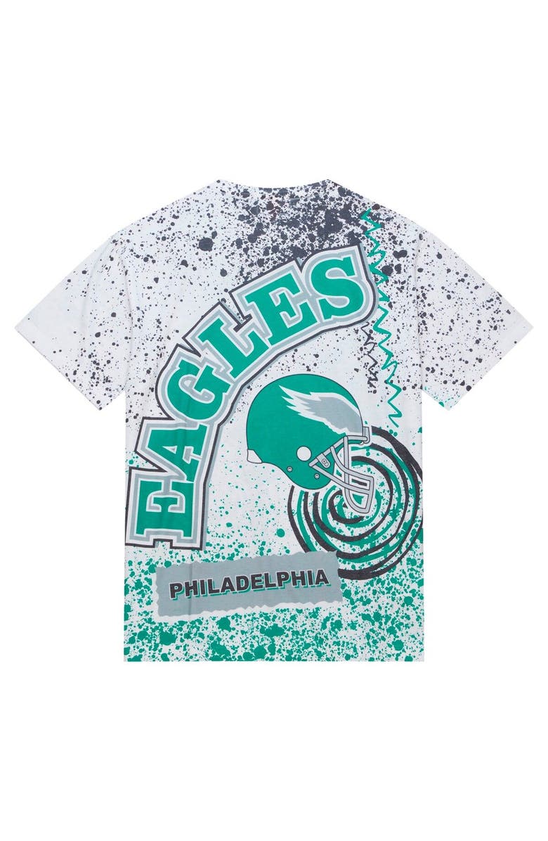 Mitchell & Ness Men's Mitchell & Ness White Philadelphia Eagles Team Burst Sublimated T-Shirt, Alternate, color, White