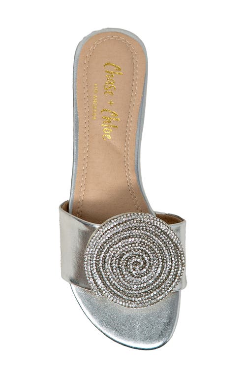 CHASE & CHLOE CHASE AND CHLOE IRMA SPIRAL EMBELLISHED SLIDE SANDAL 