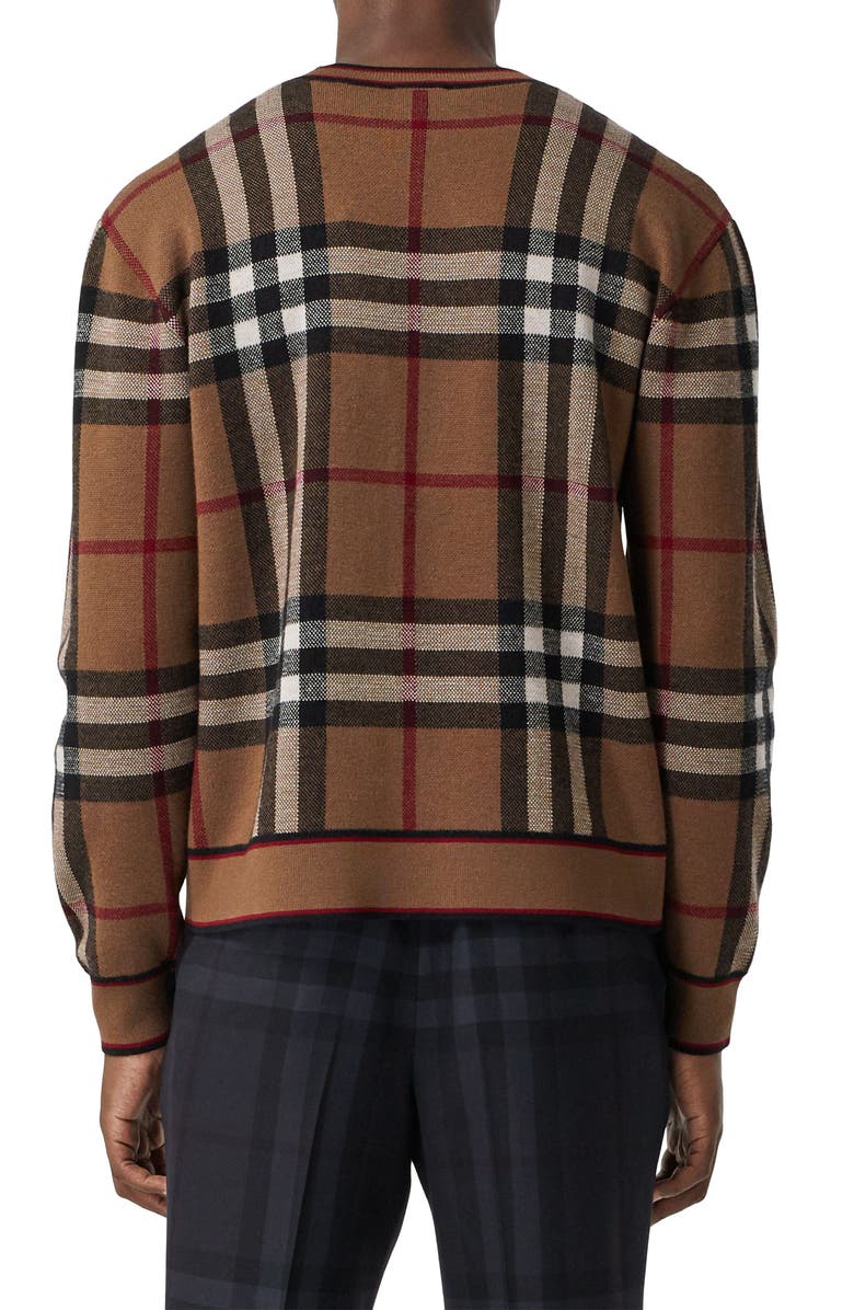 Burberry Naylor Check Jacquard Merino Wool Sweater, Alternate, color,