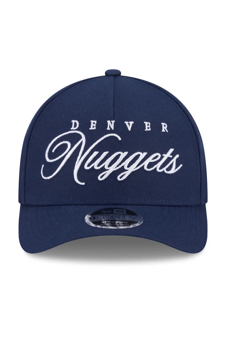 New Era Men's New Era Navy Denver Nuggets 2025 NBA Draft M-Crown A-Frame 9FORTY Adjustable Hat, Alternate, color, Navy