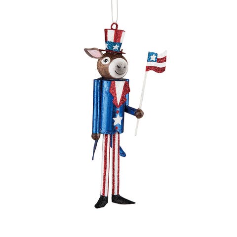 Patriotic Donkey 4th of July Ornament
