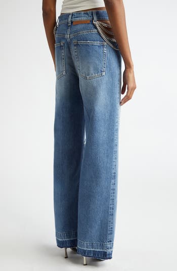 【送料&関税込】Stella McCartney Straight-leg Slim-cut Jeans STELLA MCCARTNEY Falabella cut-out straight-leg jeans