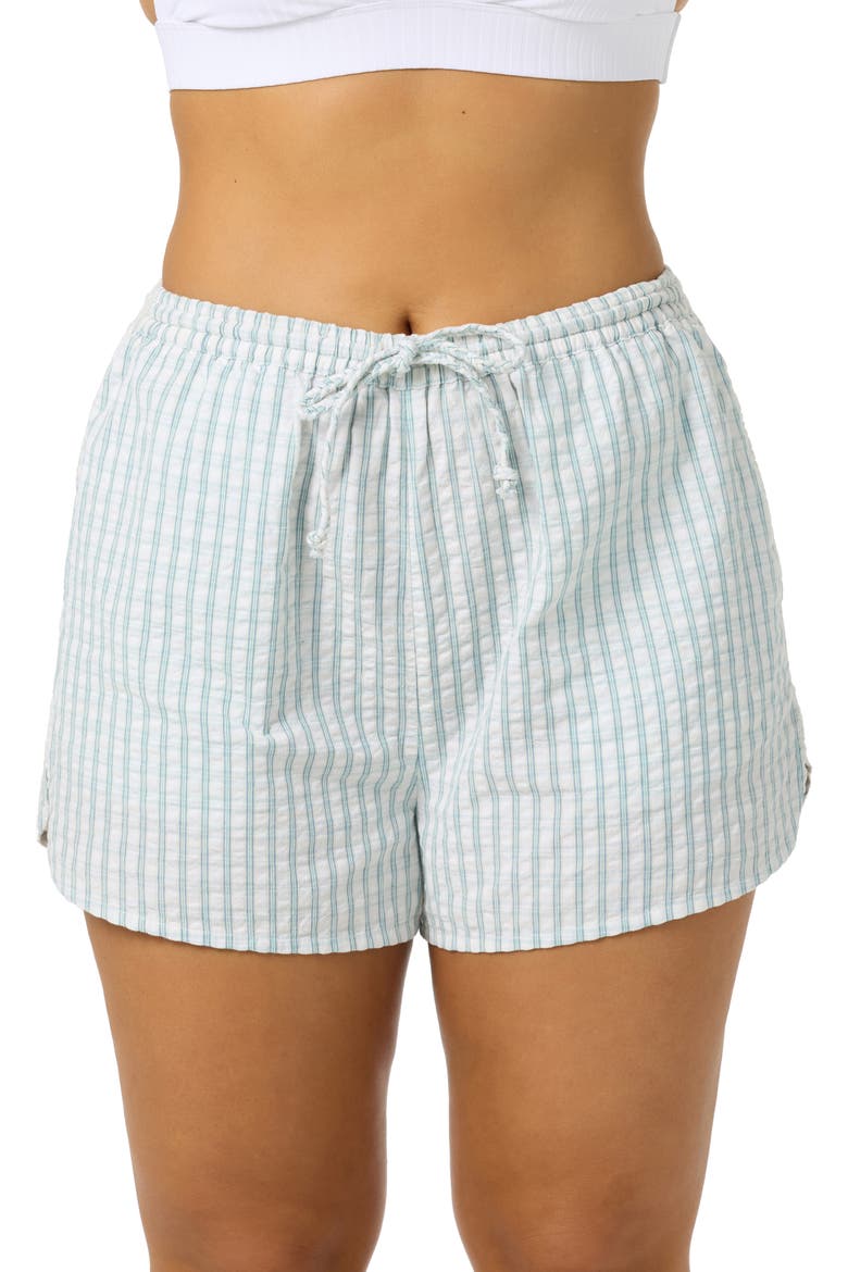 Millie Cotton Seersucker Cover-Up Shorts, Main, color, WINTER WHITE
