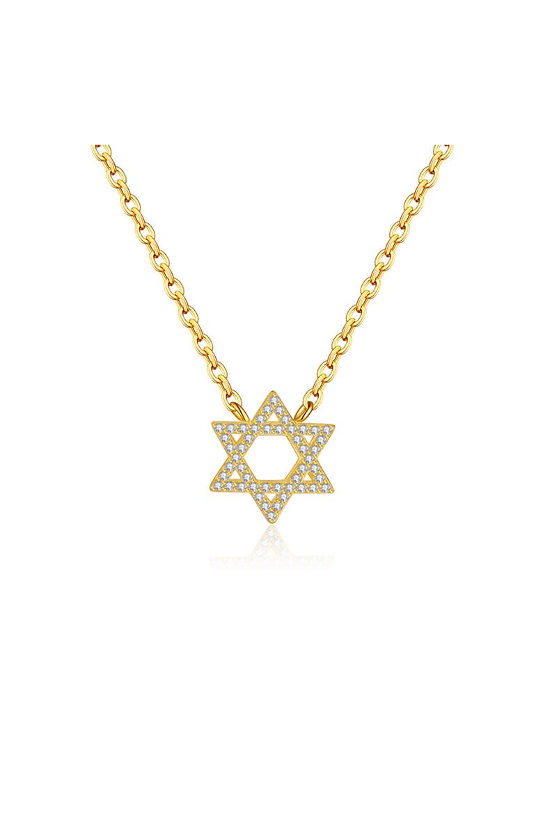 Outofoffice Star Of David Gold Pave Charm Necklace, Main, color, Gold