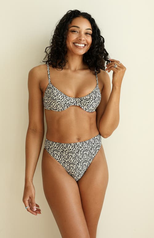Dippin Daisys Seashore High Waist Cheeky Bikini Bottom In Wild Child