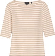 Emporio Armani Stripe Elbow Sleeve Top