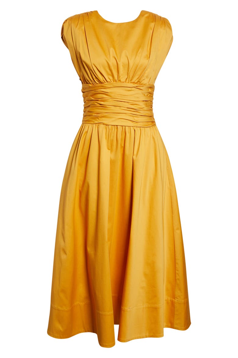 Evangeline Ruched A-Line Dress, Alternate, color, MARIGOLD