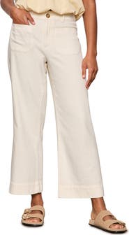 Sanctuary Soft Marine High Waist Wide Leg Crop Cotton Pants