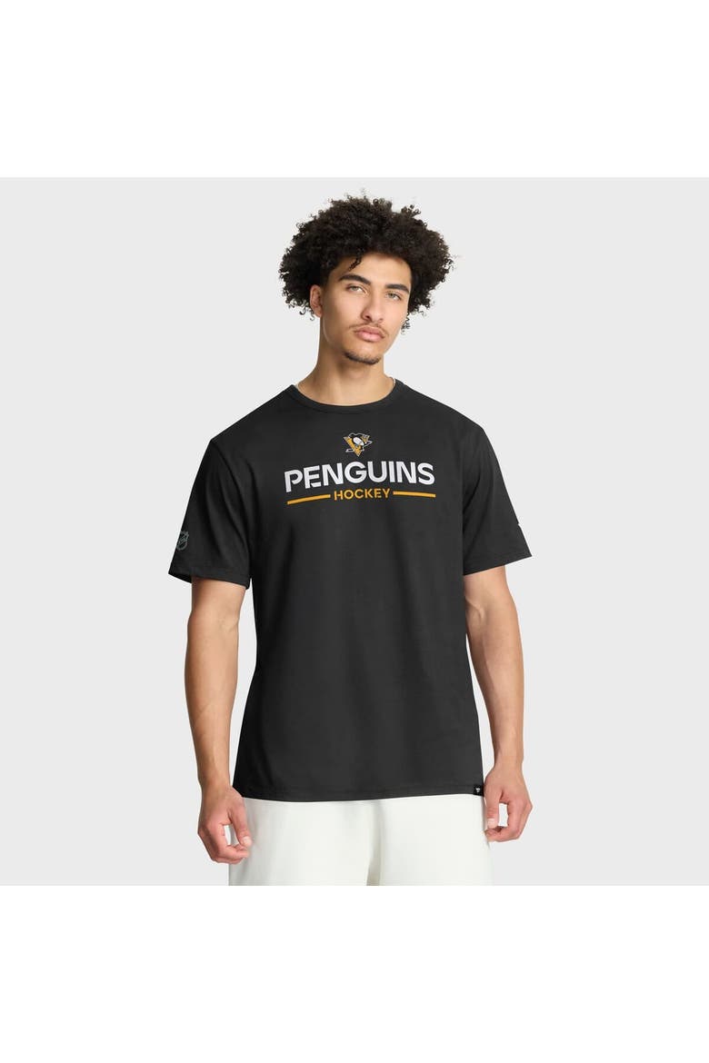 Men's Fanatics Black Pittsburgh Penguins Authentic Pro Primary T-Shirt, Main, color, Black