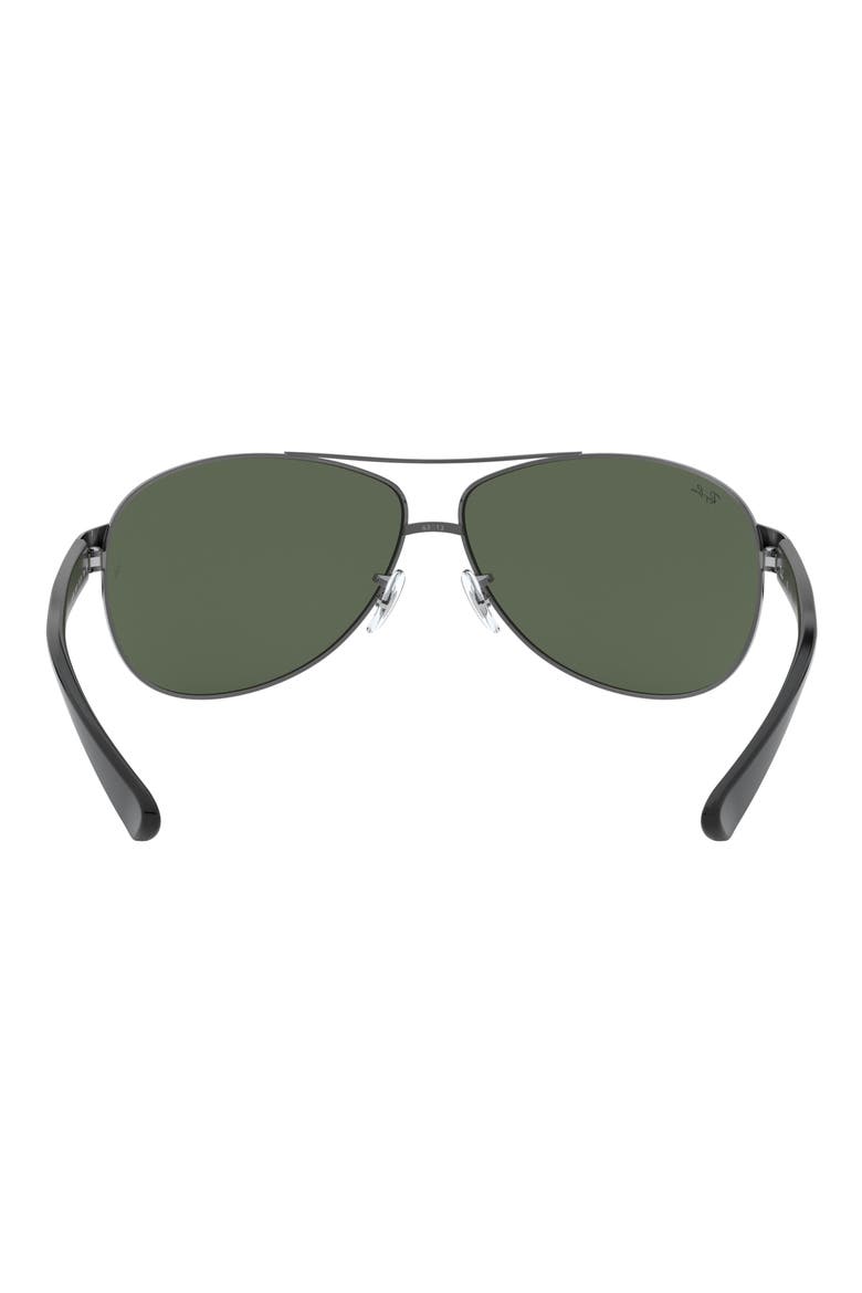 67mm Oversize Pilot Sunglasses, Alternate, color, GUNMETAL