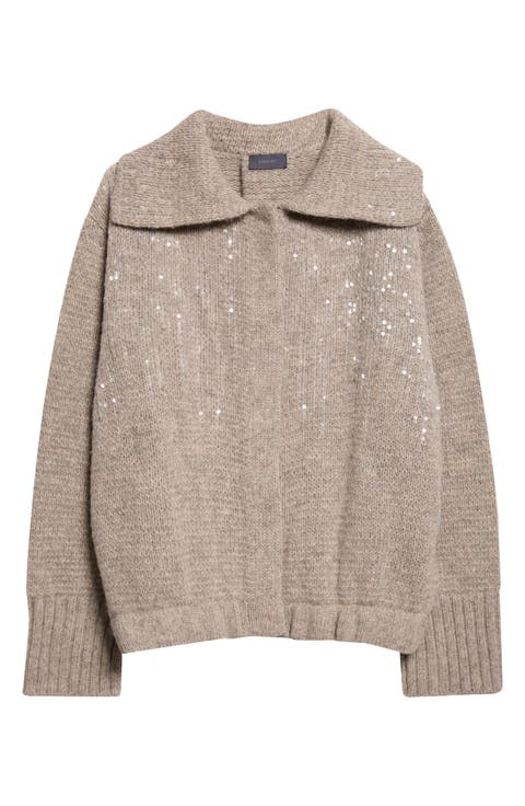 Sadie Sequin Wool Bomber Jacket