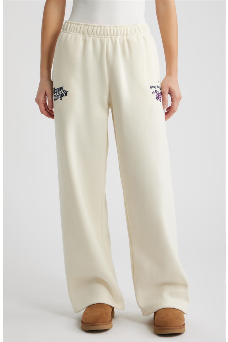 World is Better Embroidered Graphic Sweatpants, Main, color, CREAM