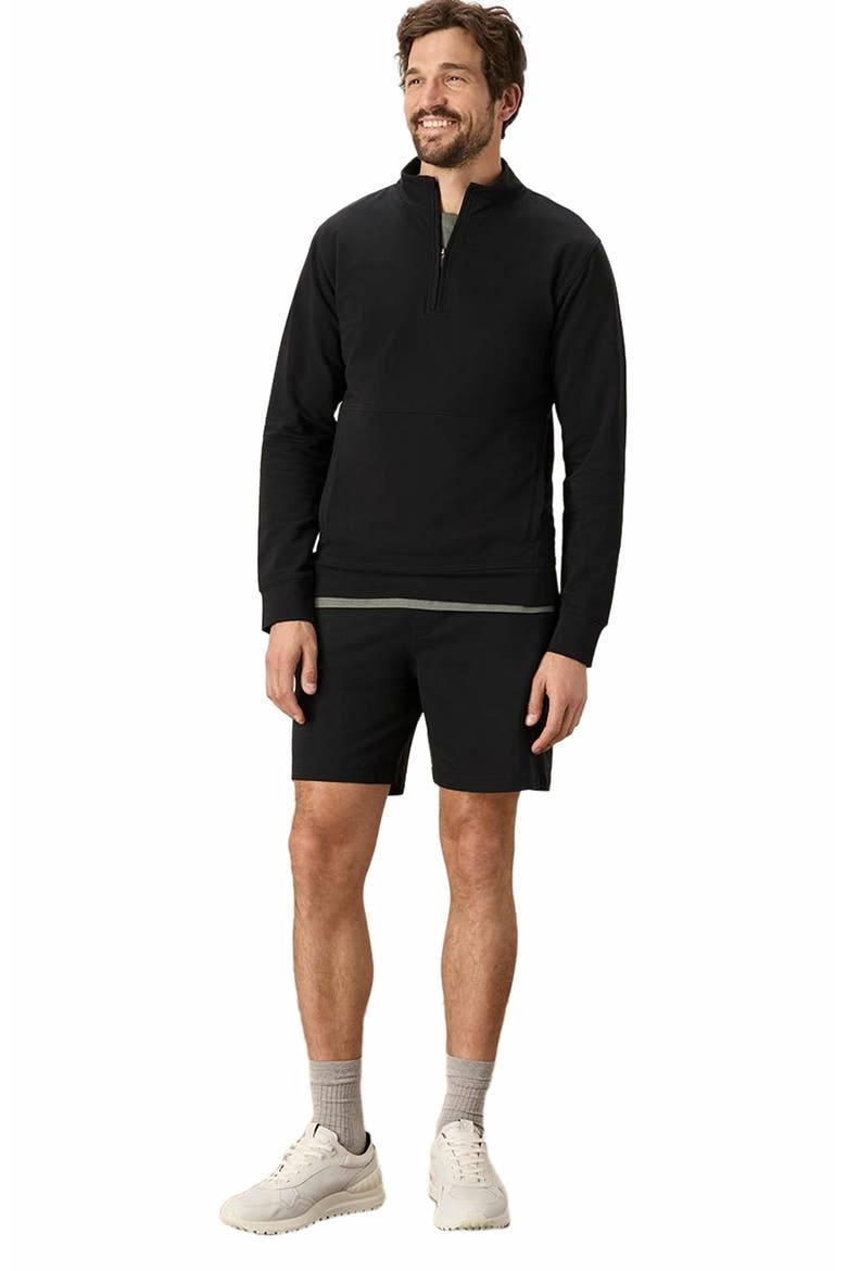 Organic Cotton Stash French Terry Quarter Zip, Main, color, Black