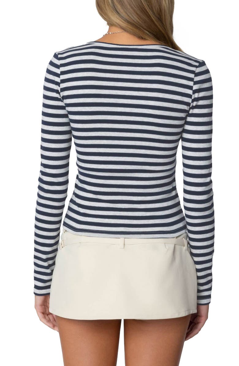 EDIKTED Stripe Long Sleeve Shirt, Alternate, color, Mix