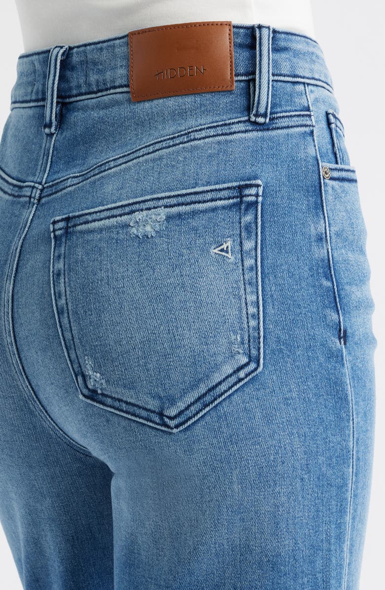 HIDDEN JEANS Comfort High Waist Flare Jeans, Alternate, color, Dark Wash